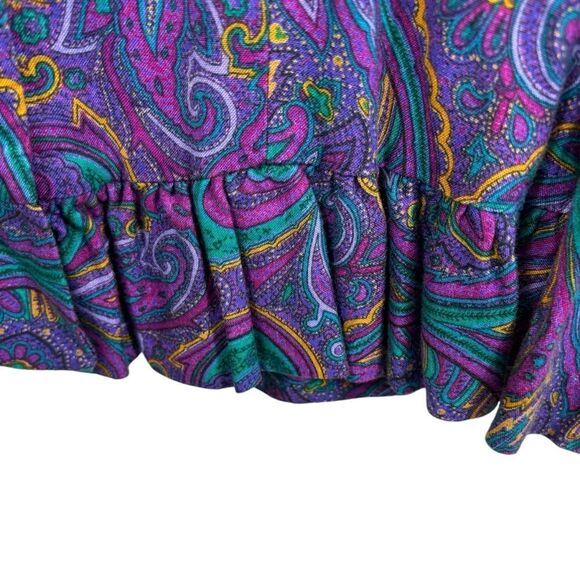 Ladies Vintage Jeffery & Dara by Linda Hutley Purple and Green Blouse Size 5/6 - Picture 2 of 14